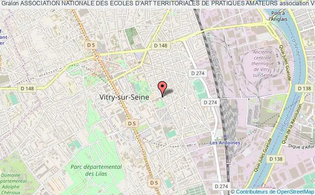 plan association Association Nationale Des Ecoles D'art Territoriales De Pratiques Amateurs Vitry-sur-Seine