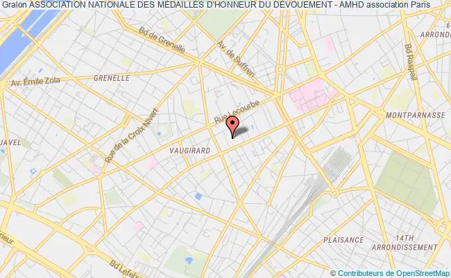 plan association Association Nationale Des MÉdaillÉs D'honneur Du DÉvouement - Amhd Paris