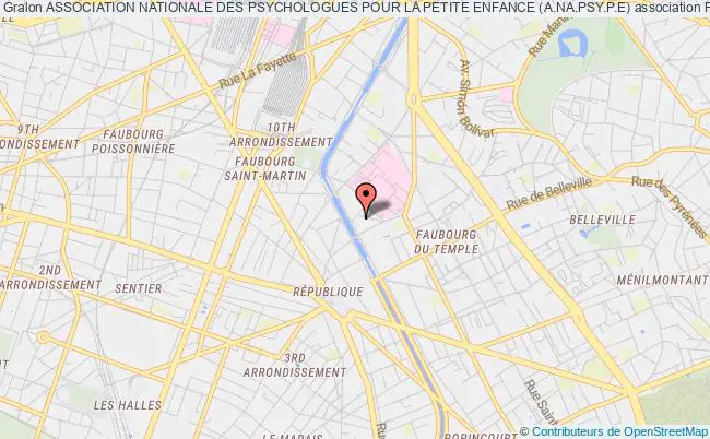 plan association Association Nationale Des Psychologues Pour La Petite Enfance (a.na.psy.p.e) Paris 10e