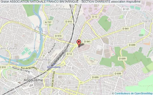 plan association Association Nationale Franco Britannique - Section Charente Angoulême