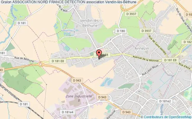 plan association Association Nord France DÉtection Vendin-lès-Béthune