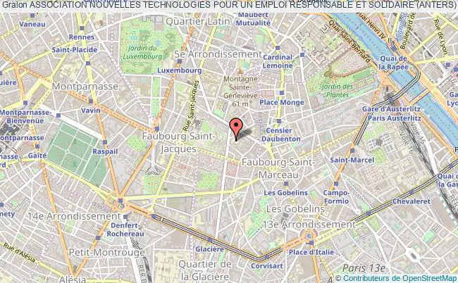 plan association Association Nouvelles Technologies Pour Un Emploi Responsable Et Solidaire (anters) Paris