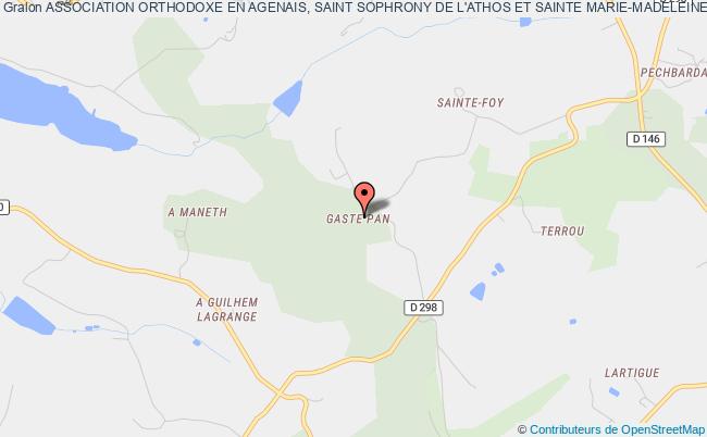 plan association Association Orthodoxe En Agenais, Saint Sophrony De L'athos Et Sainte Marie-madeleine Lacépède