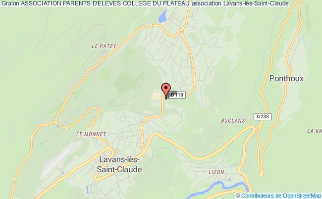 plan association Association Parents D'eleves College Du Plateau Lavans-lès-Saint-Claude