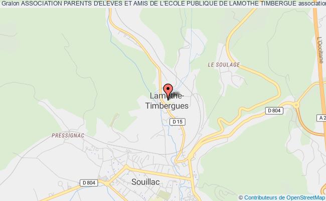 plan association Association Parents D'eleves Et Amis De L'ecole Publique De Lamothe Timbergue Lachapelle-Auzac
