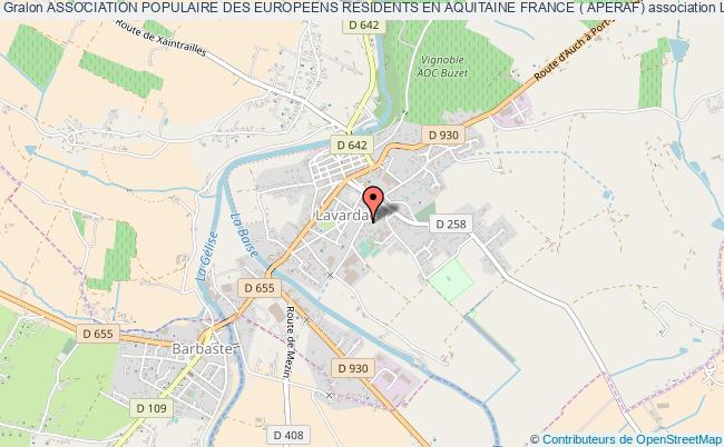 plan association Association Populaire Des Europeens Residents En Aquitaine France ( Aperaf) Lavardac