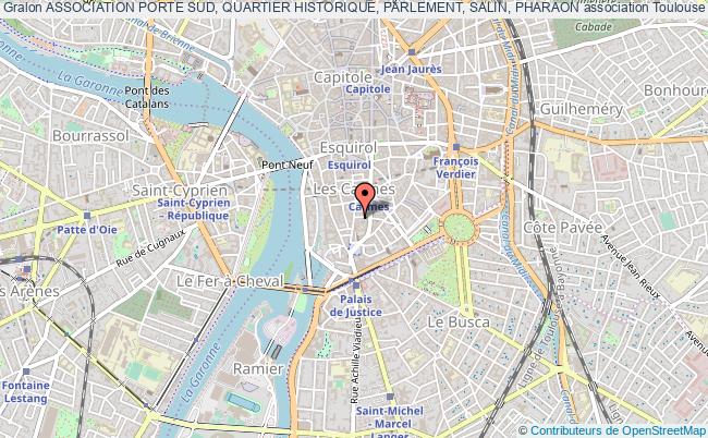 plan association Association Porte Sud, Quartier Historique, Parlement, Salin, Pharaon Toulouse