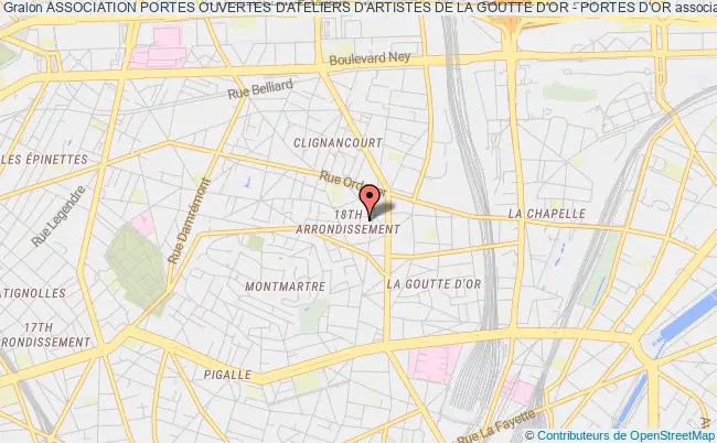 plan association Association Portes Ouvertes D'ateliers D'artistes De La Goutte D'or - Portes D'or Paris