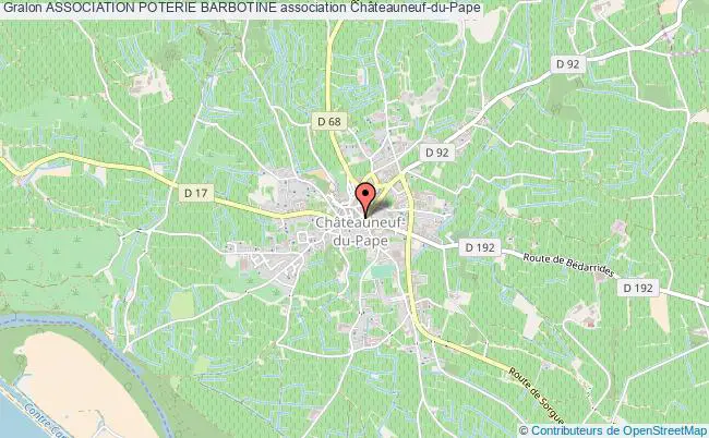 plan association Association Poterie Barbotine Châteauneuf-du-Pape