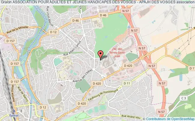 plan association Association Pour Adultes Et Jeunes Handicapes Des Vosges - Apajh Des Vosges Épinal