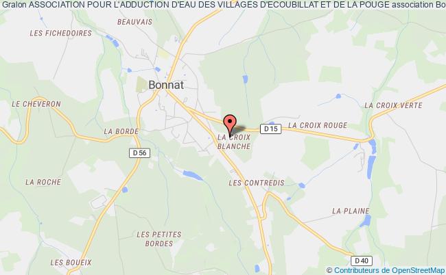 plan association Association Pour L'adduction D'eau Des Villages D'ecoubillat Et De La Pouge Bonnat