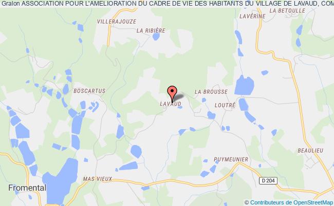 plan association Association Pour L'amelioration Du Cadre De Vie Des Habitants Du Village De Lavaud, Commune De Cieux Cieux