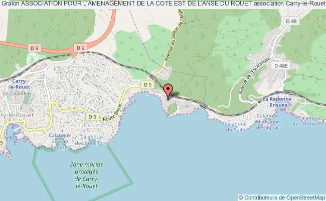 plan association Association Pour L'amenagement De La Cote Est De L'anse Du Rouet Carry-le-Rouet