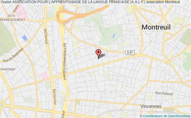 plan association Association Pour L'apprentissage De La Langue Francaise (a.a.l.f.) Montreuil