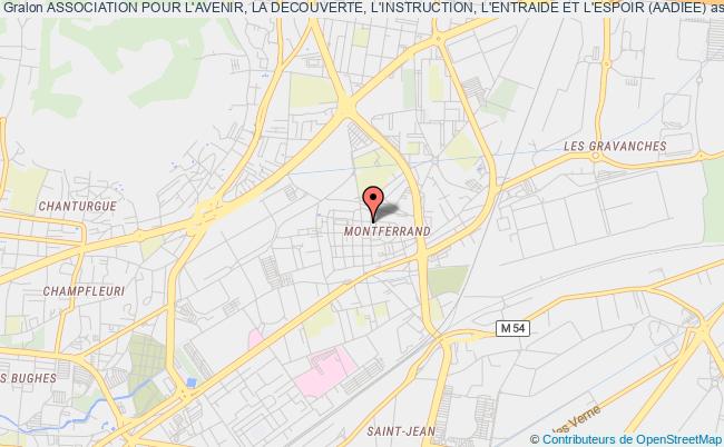 plan association Association Pour L'avenir, La Decouverte, L'instruction, L'entraide Et L'espoir (aadiee) Clermont-Ferrand
