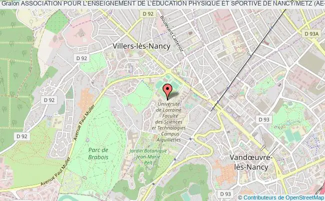 plan association Association Pour L'enseignement De L'education Physique Et Sportive De Nancy/metz (ae-eps Nancy/metz) Villers-lès-Nancy