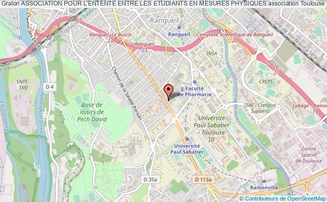 plan association Association Pour L'entente Entre Les Etudiants En Mesures Physiques Toulouse