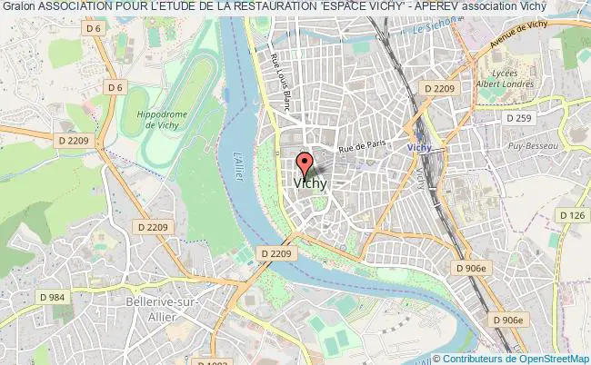 plan association Association Pour L'etude De La Restauration 'espace Vichy' - Aperev Vichy