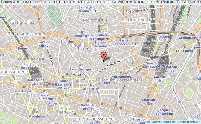 plan association Association Pour L'hebergement D'artistes Et La Valorisation Des Patrimoines  - Ahavp Paris