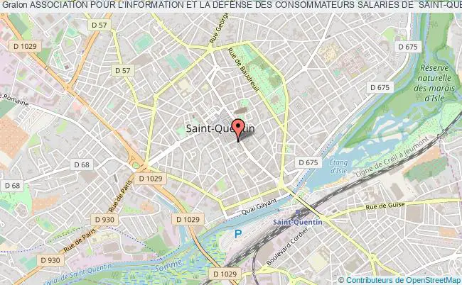 plan association Association Pour L'information Et La Defense Des Consommateurs Salaries De  Saint-quentin (indecosa C.g.t. Saint-quentin) Saint-Quentin