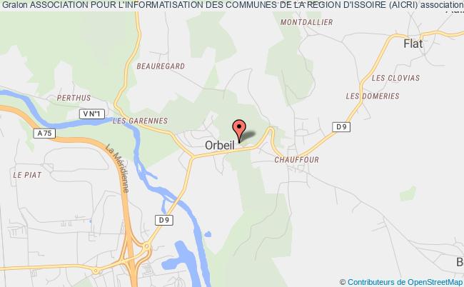plan association Association Pour L'informatisation Des Communes De La Region D'issoire (aicri) Orbeil