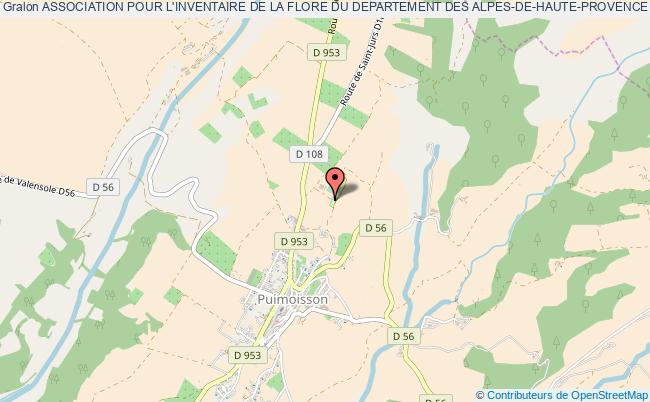 plan association Association Pour L'inventaire De La Flore Du Departement Des Alpes-de-haute-provence (infloralhp) Puimoisson