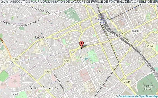 plan association Association Pour L'organisation De La Coupe De France De Football Des Conseils Generaux Et Prefectures. Nancy Cédex