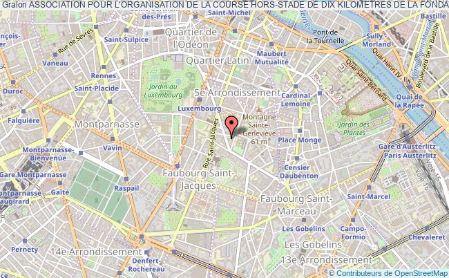 plan association Association Pour L'organisation De La Course Hors-stade De Dix Kilometres De La Fondation Universitaire Paris Sciences Et Lettres Paris