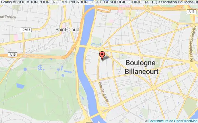 plan association Association Pour La Communication Et La Technologie Éthique (acte) Boulogne-Billancourt