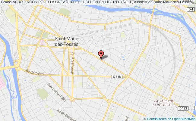 plan association Association Pour La Creation Et L'edition En Liberte (acel) Saint-Maur-des-Fossés