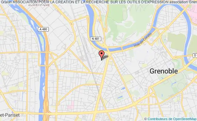 plan association Association Pour La Creation Et La Recherche Sur Les Outils D'expression Grenoble