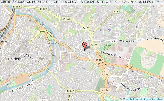plan association Association Pour La Culture Les Oeuvres Sociales Et Loisirs Des Agents Du Departement (acolad) Poitiers