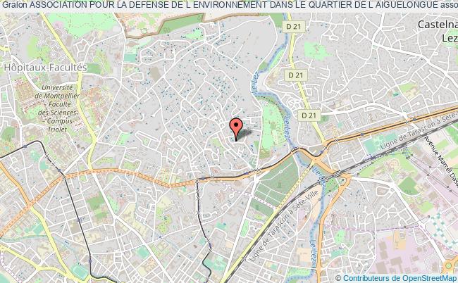 plan association Association Pour La Defense De L Environnement Dans Le Quartier De L Aiguelongue Montpellier