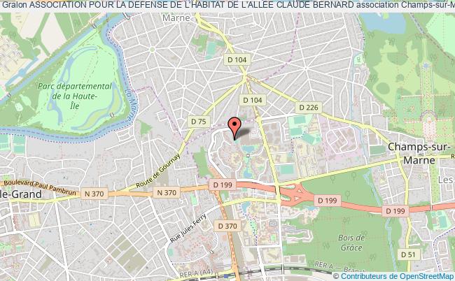 plan association Association Pour La Defense De L'habitat De L'allee Claude Bernard Champs-sur-Marne