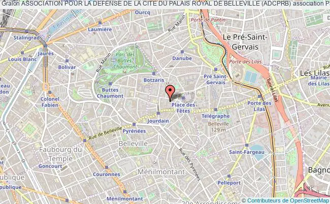 plan association Association Pour La Defense De La Cite Du Palais Royal De Belleville (adcprb) Paris