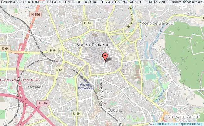 plan association Association Pour La Defense De La Qualite - Aix En Provence Centre-ville Aix-en-Provence