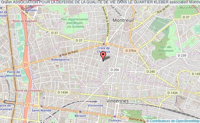 plan association Association Pour La Defense De La Qualite De Vie Dans Le Quartier Kleber Montreuil
