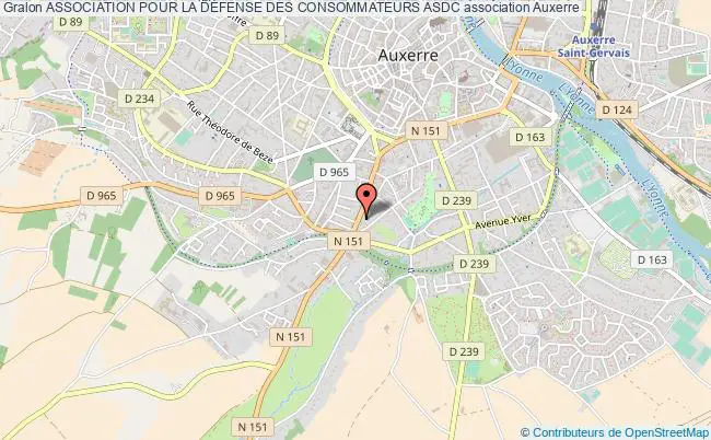 plan association Association Pour La DÉfense Des Consommateurs Asdc Auxerre