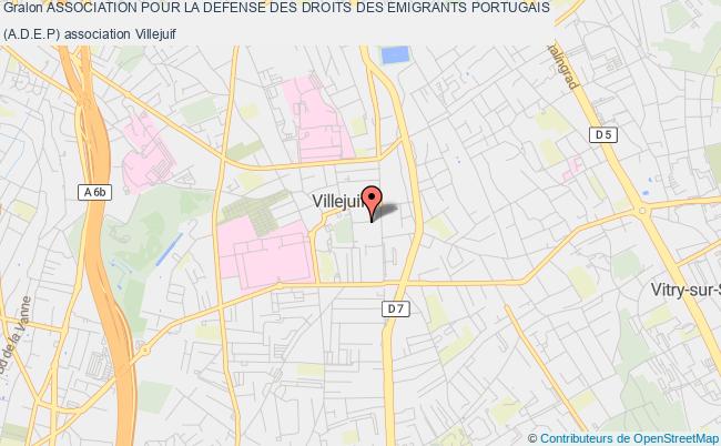 plan association Association Pour La Defense Des Droits Des Emigrants Portugais 

(a.d.e.p) Villejuif