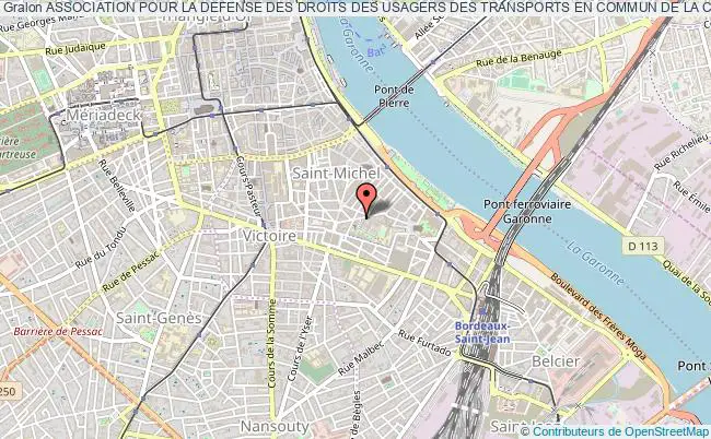 plan association Association Pour La Defense Des Droits Des Usagers Des Transports En Commun De La Communaute Urbaine De Bordeaux Bordeaux