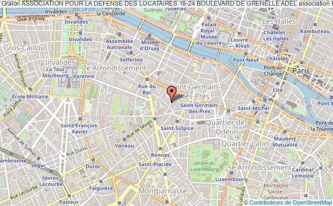 plan association Association Pour La Defense Des Locataires 18-24 Boulevard De Grenelle Adel Paris