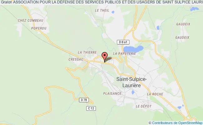 plan association Association Pour La DÉfense Des Services Publics Et Des Usagers De Saint Sulpice LauriÈre - Adspuls87 Saint-Sulpice-Laurière