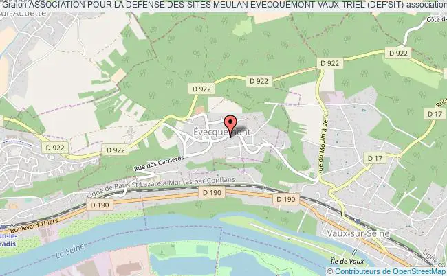 plan association Association Pour La Defense Des Sites Meulan Evecquemont Vaux Triel (def'sit) Évecquemont