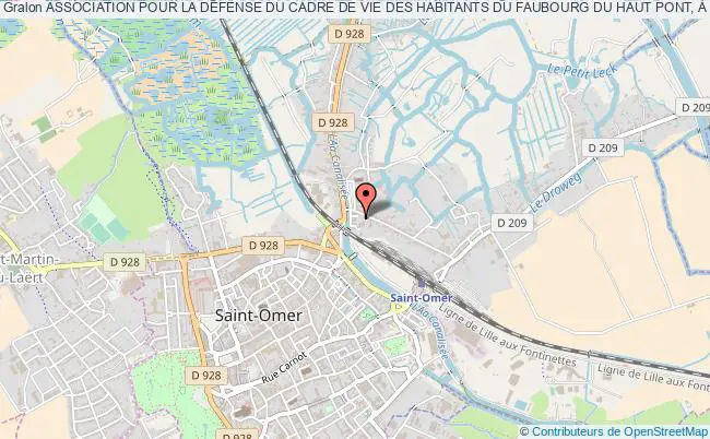plan association Association Pour La DÉfense Du Cadre De Vie Des Habitants Du Faubourg Du Haut Pont, À Saint Omer Saint-Omer