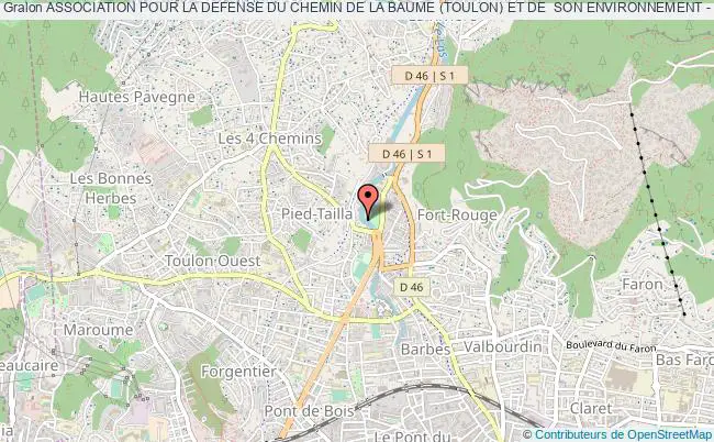 plan association Association Pour La Defense Du Chemin De La Baume (toulon) Et De  Son Environnement - A.d.c.b. Toulon