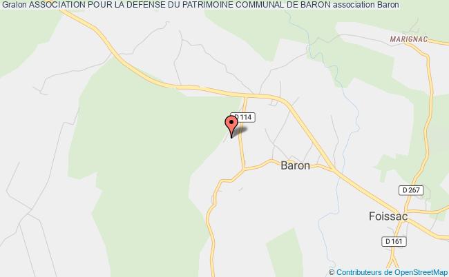 ASSOCIATION POUR LA DEFENSE DU PATRIMOINE COMMUNAL DE BARON