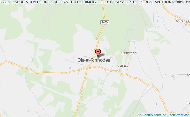plan association Association Pour La DÉfense Du Patrimoine Et Des Paysages De L'ouest Aveyron Ols-et-Rinhodes