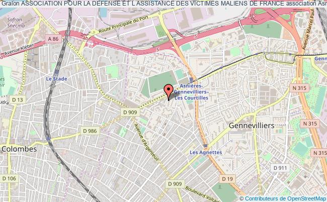 plan association Association Pour La Defense Et L Assistance Des Victimes Maliens De France Asnières-sur-Seine