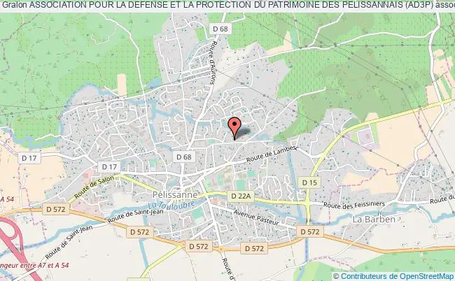 plan association Association Pour La Defense Et La Protection Du Patrimoine Des Pelissannais (ad3p) Pélissanne