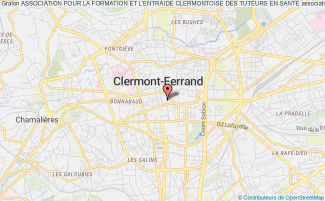 plan association Association Pour La Formation Et L'entraide Clermontoise Des Tuteurs En SantÉ Clermont-Ferrand